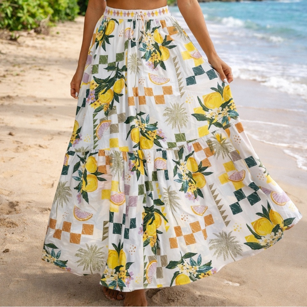tropical post card skirt
